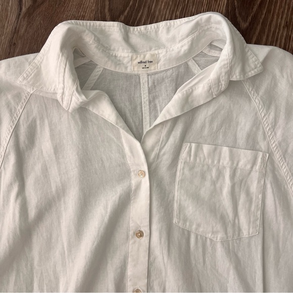 Aritzia Wilfred Free Relaxed Linen Shirt Dress in White - Picture 3 of 8